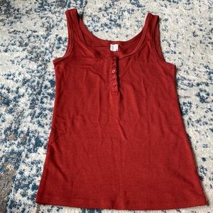 Rust tank top with button up details